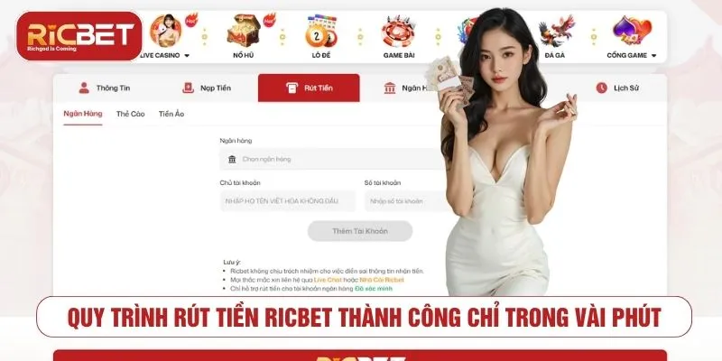 rút tiền RICBET