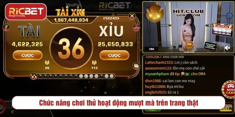Cách Phân Biệt RICBET Thật Giả - Tránh Bẫy Lừa Đảo Chức năng chơi thử hoạt động mượt mà trên trang thật